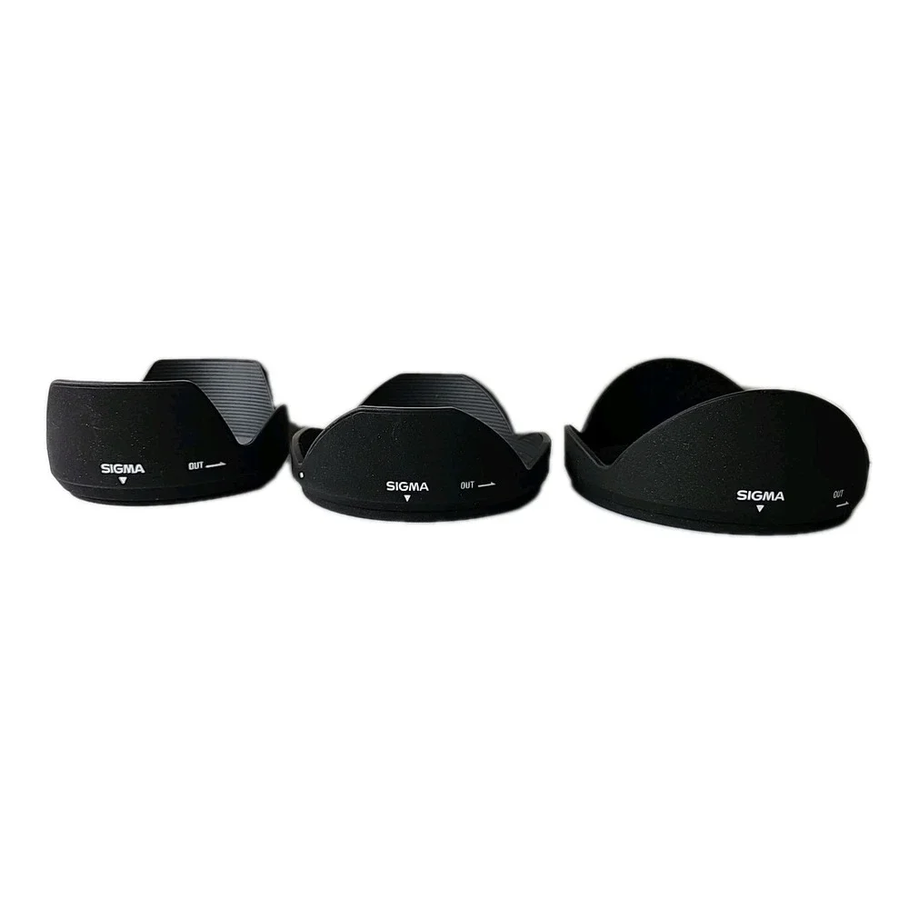 Lot 3 Sigma Camera Lens Hoods‎ OEM Wide-Angle & Standard *See Measurements Black